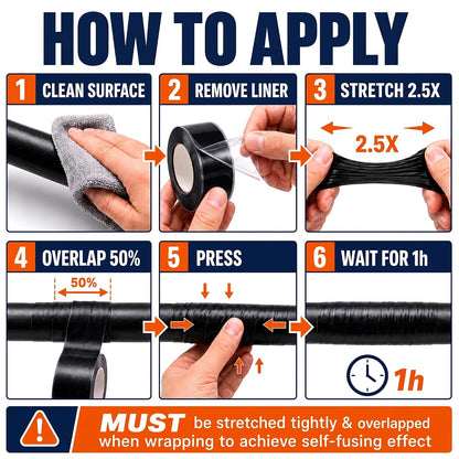 Self Fusing Silicone Tape 2 Rolls Flex Seal Tape 1 Inch x 10 Feet | Waterproof Hose Repair Tape, Silicone Rubber for Plumbing, Pipe Leak Seal, Rescue Tape, Outdoor Coax And Tool Fixation
