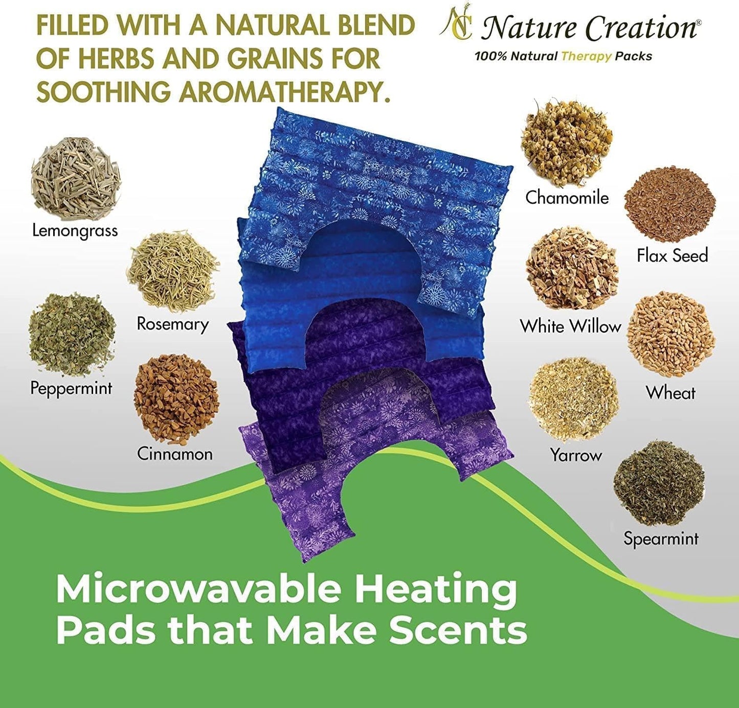 Nature Creation Microwave Heat Pad for Neck and Shoulder with an Extention that Cover The Neck - Microwave Heating Pad for Shoulders & Upper Back Cold Compress & Hot Pack - Happy Hearts 1 Pack