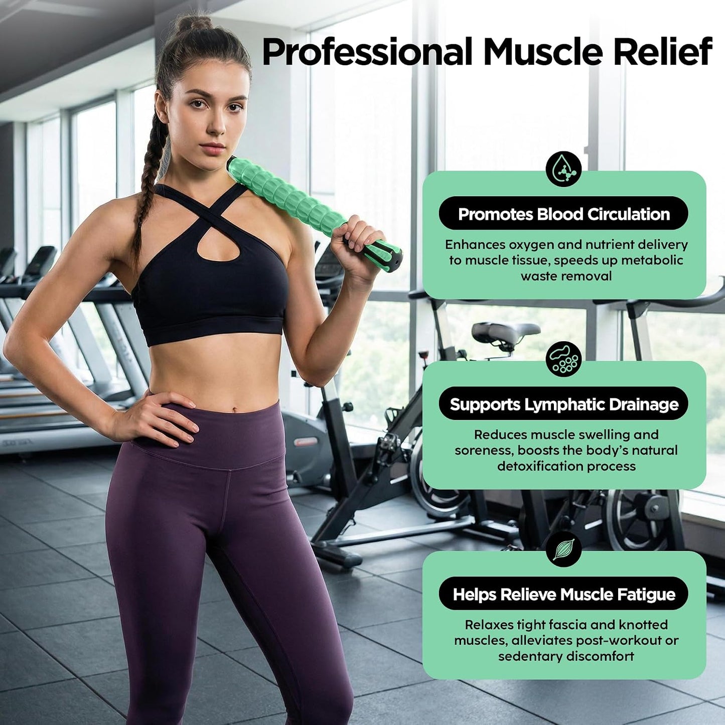 Wooden Cellulite Massage Roller for Legs and Thighs - Handheld Fascia Blaster Tool for Muscle Relief, Lymphatic Drainage & Body Sculpting - Anti Cellulite Massager for Women and Men (12 Wheel)