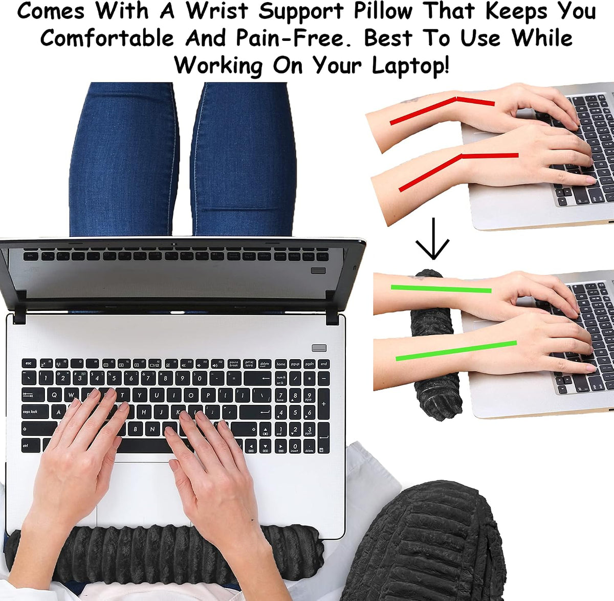 Homie Reading Pillow with Reading Light and Wrist Support, Has Arm Rests, and Back Support for Bed Rest, Lounging, Reading, Working on Laptop, Watching TV (Gray)