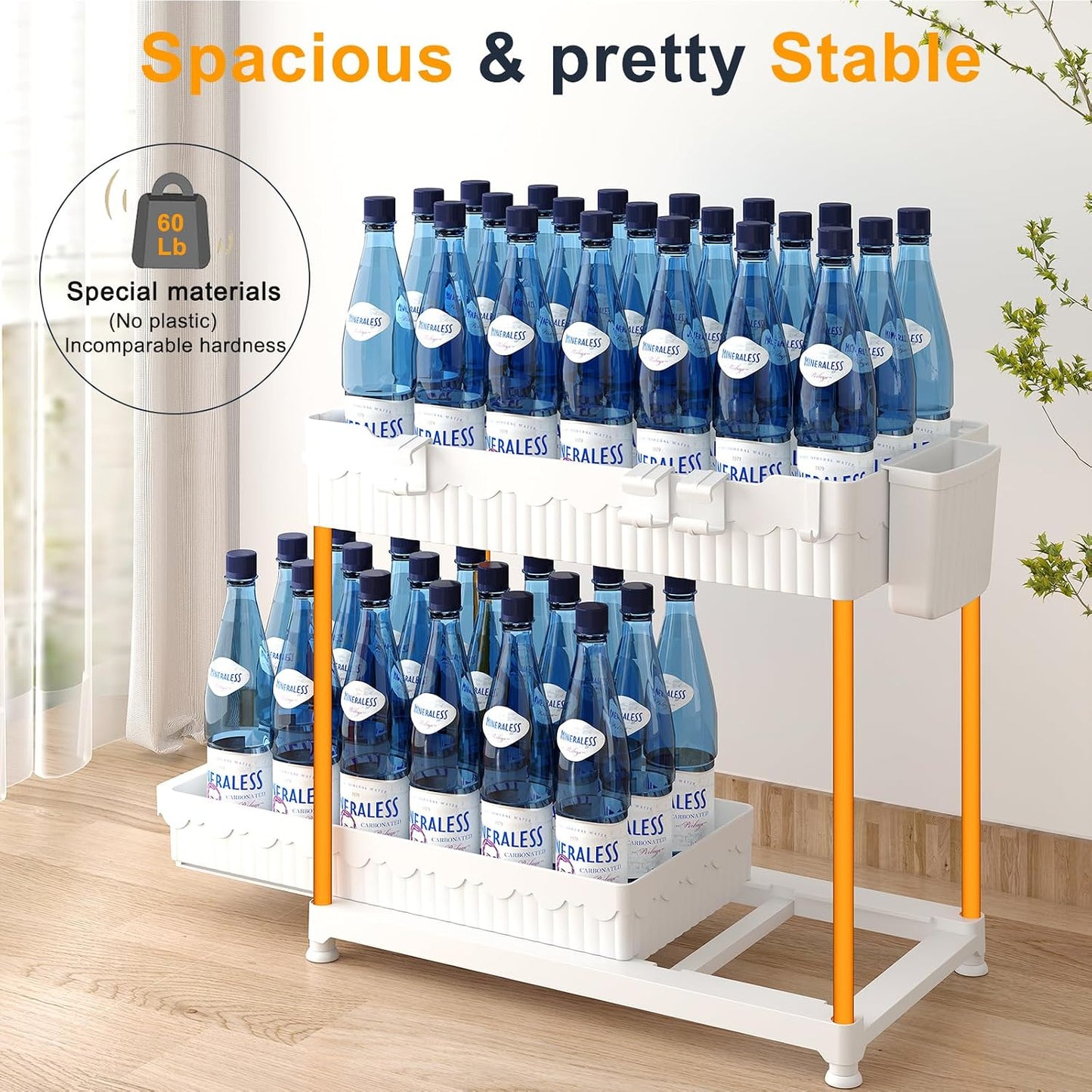 3-Pack 2-Tier Under Sink Organizers with Sliding Drawers | Multi-use kitchen & bathroom storage, 12.8 inch black cabinet organizer, space-saving sliding drawer design.