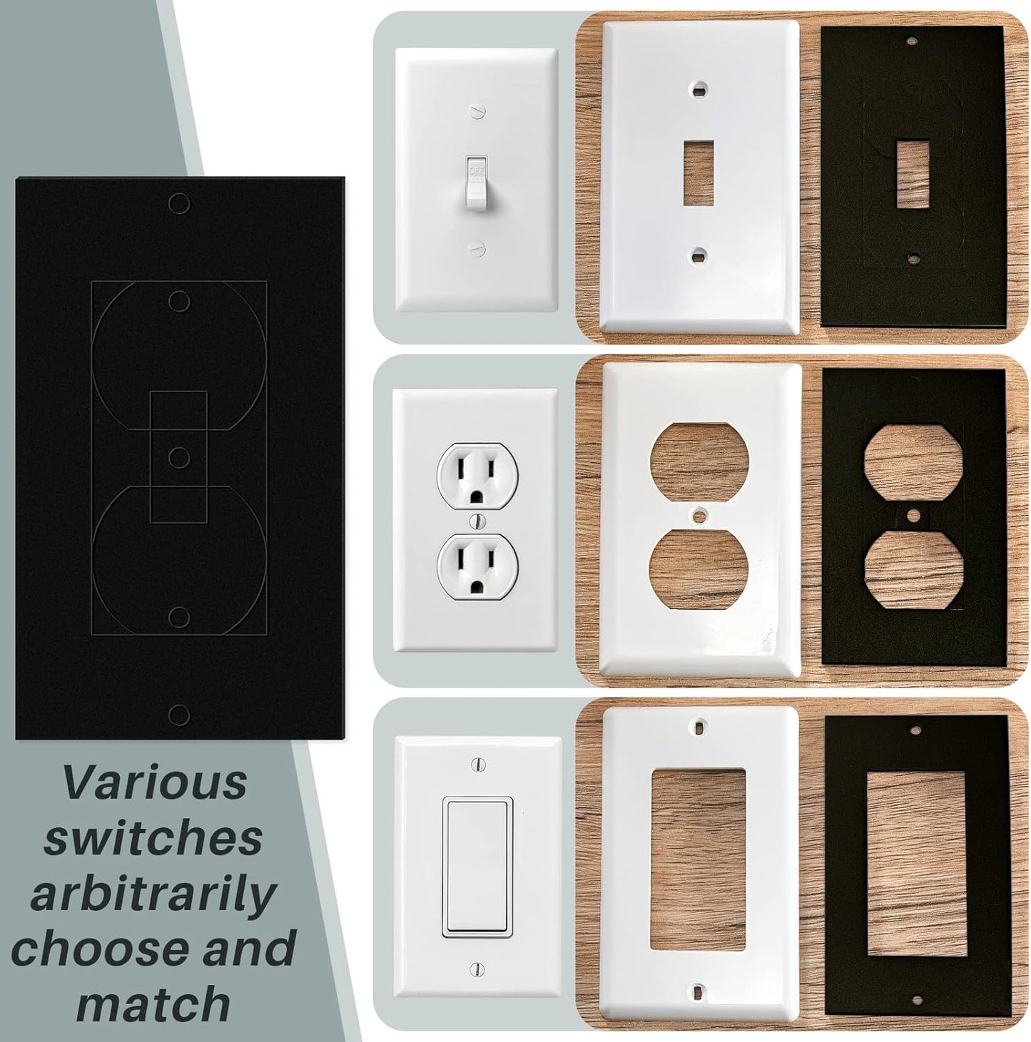 Tondiamo 40 Pcs White Wall Insulation Gasket Rectangle Wall Plate Outlet Sealers Foam Replacement Weatherproof Gasket Sealer Energy Saving for Electrical Outlet Plates Switch Covers