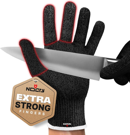 NoCry Cut Resistant Gloves With Grip Microdots — Food Grade Cutting Glove | Cut Proof Kitchen Gloves, Mandoline and Food Prep Safety, Great For Woodworking, Ambidextrous, Breathable, Machine Washable