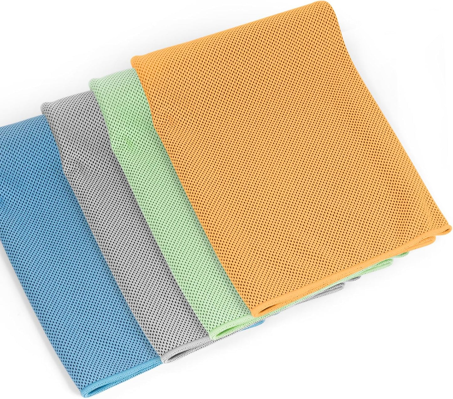 4 Pack Cooling Towels Wrap for Neck Face,Ice Cold Towel Rags Quick Dry for Gym Fitness Yoga Tennis Cycling Running Hiking Workout Sweat(Multicolor-02)