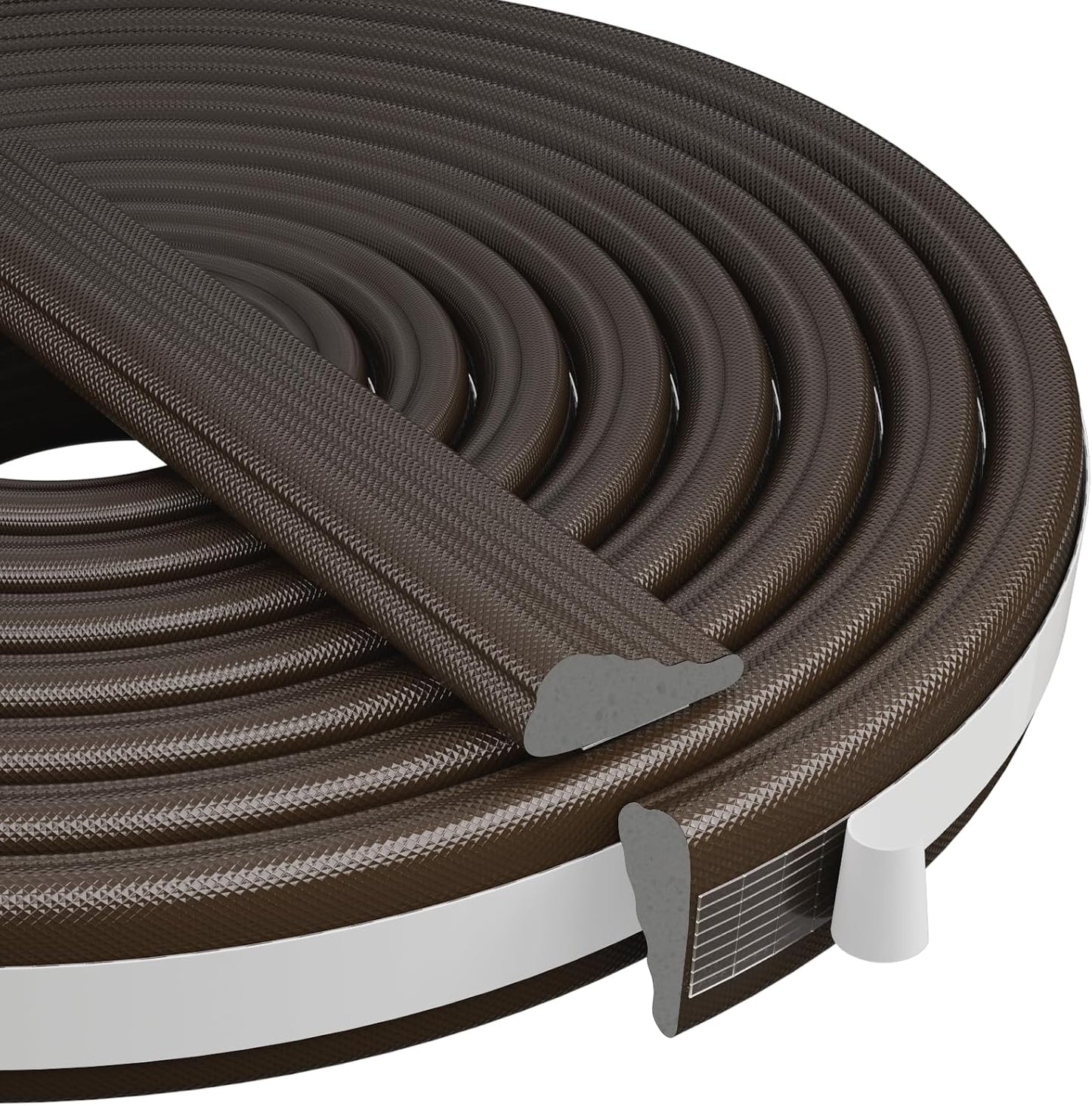 Kneelisa Wedge-Shape Window Weather Stripping Door Frame Seal 118” White | Upgrade Black Foam,Soundproofing,Draft Stopper,Winter Insulation,Noise Blocker, Gap Filler for Exterior Front Door Side