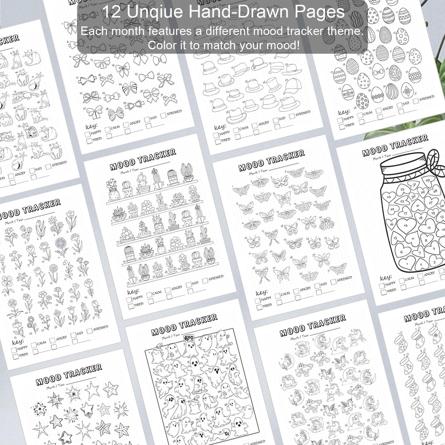 Premade Dotted Journal Notebook with Bullet Templates, Pre-made Dot Grid Journaling with Undated Weekly & Monthly Planner, Various Trackers - 12 Month Organization, A5 Hardcover