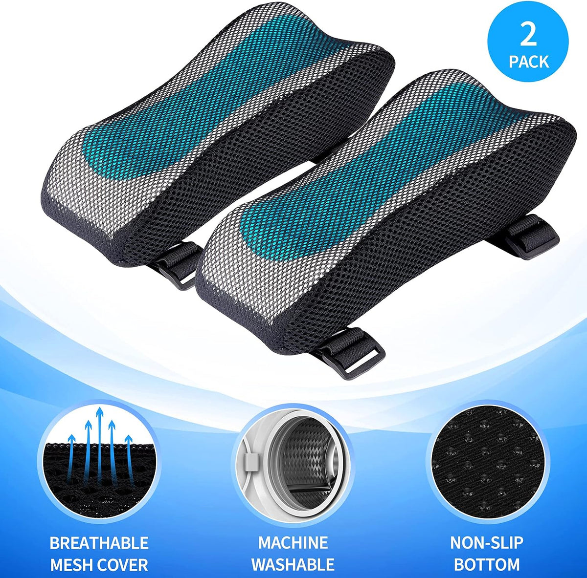 BEAUTRIP Ergonomic Armrest Pads- Office Chair Arm Rest Cover Pillow - Elbow Support Cushion for Computer, Gaming and Desk Chairs (Set of 2)