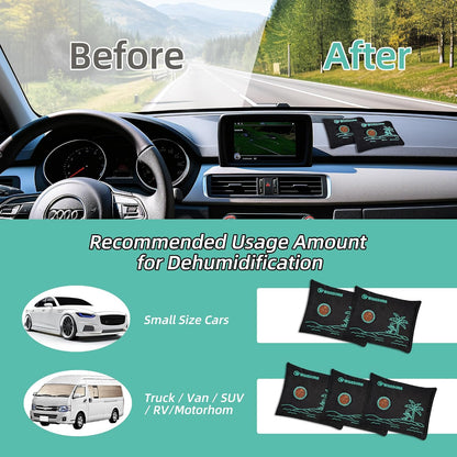 Wisesorb 500g x 2pcs Rechargeable Desiccant Packs, Reusable Car Dehumidifier, Microwave Reactivated Silica Gel Packets Moisture Absorber with Color Indicating for Safe Closet Basement Garage
