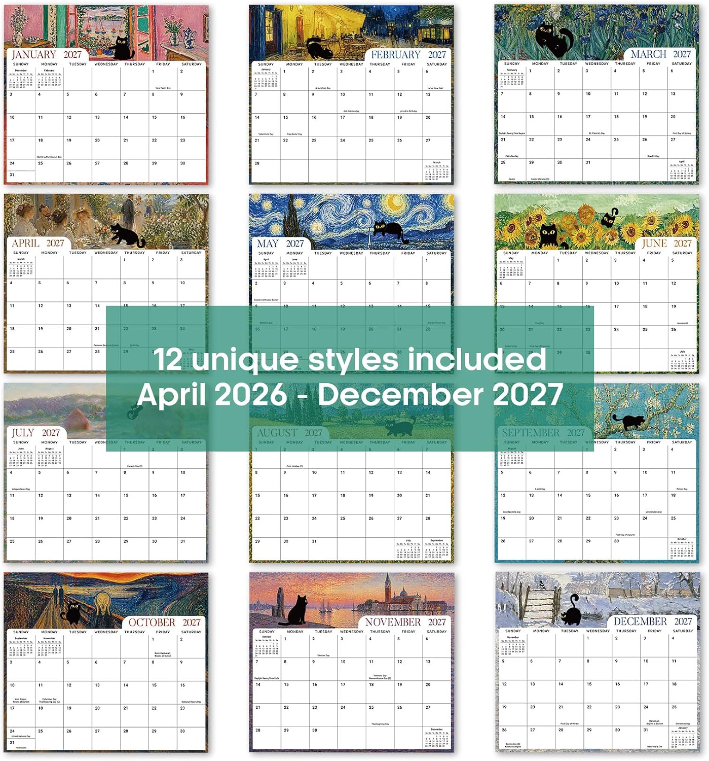 2026-2027 Magnetic Calendar for Refrigerator, Apr 2026-Dec 2027 | 21-Month Fridge Calendar 2026-2027 for Home Planning, Scheduling and Easy Organization, Greenery