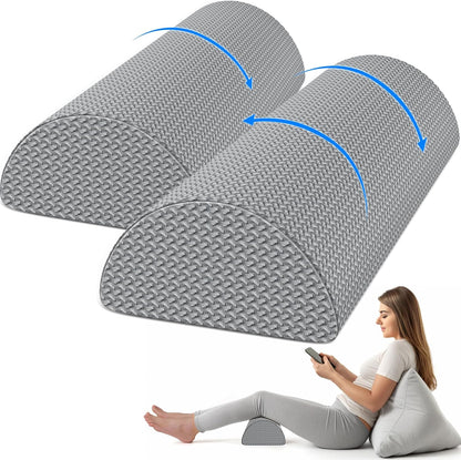 Knee Pillow for Back Sleeping Memory Foam Half Moon Bolster Pillow for Legs