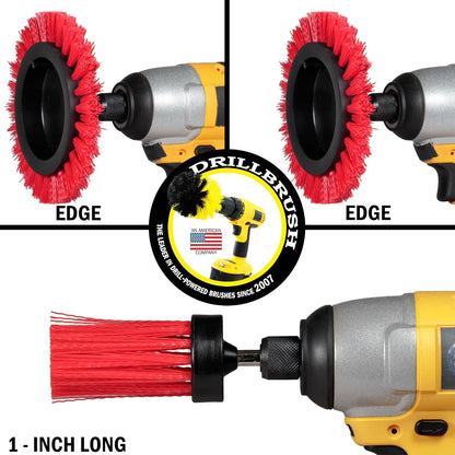 Tile and Grout Cleaning Drill Brush Set - Bathroom Scrub Brush for Drill | 3 pack Drill Brush Power Scrubber Cleaning Brush Yellow Medium Stiffness - Shower Floor Scrub Brush for Drill - Crevice Brush