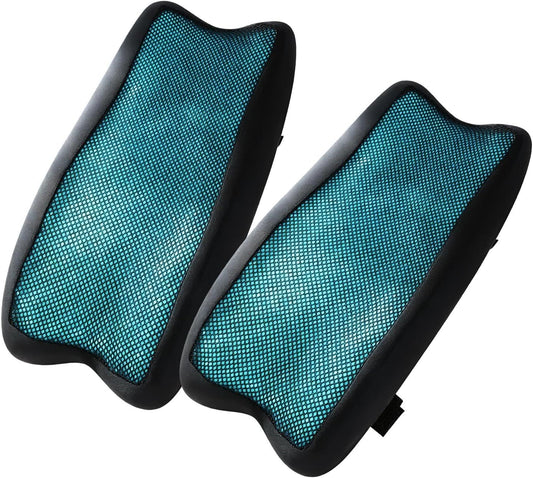 Memory Foam Armrest Pads, Pressure Relief Elbow Cushion, Non-Slip Hook & Loop Straps for Office, Gaming Chair & Wheelchair, Machine Washable, 2-Pack