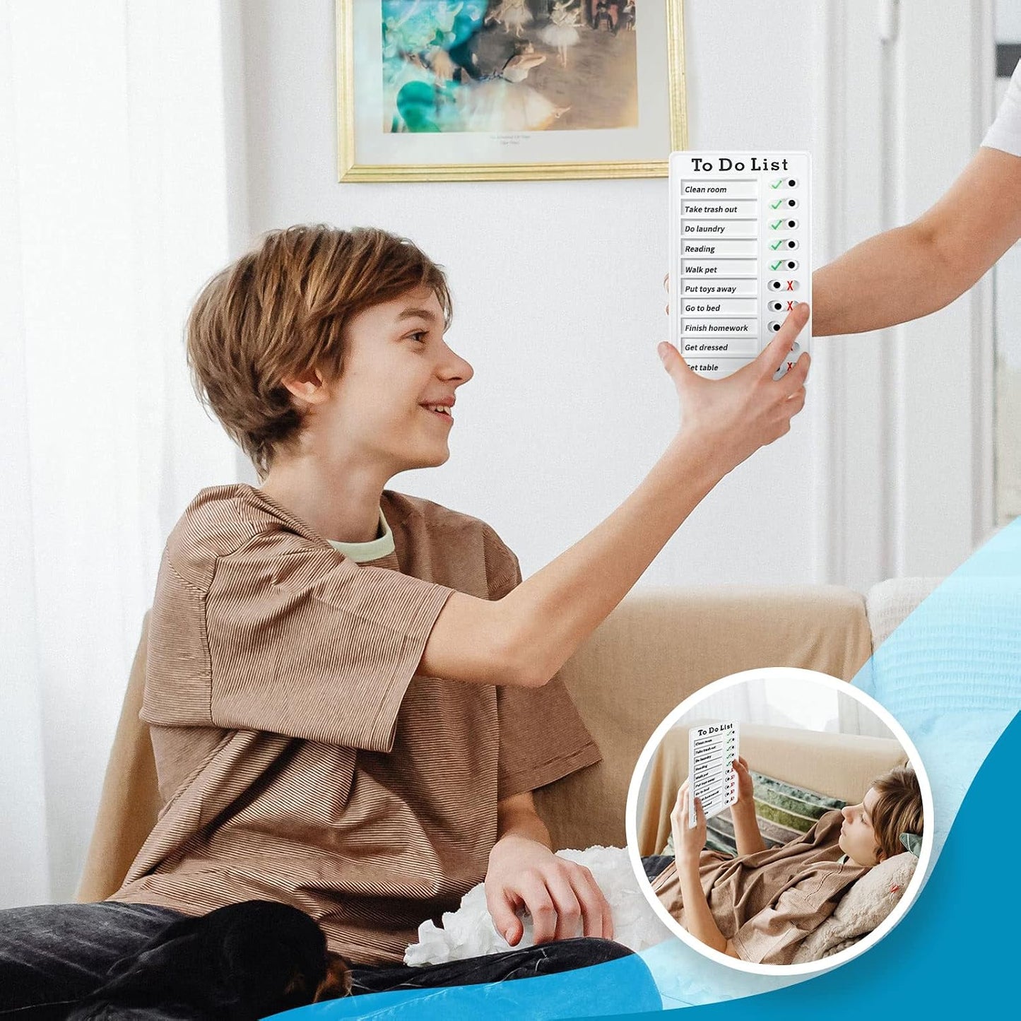 Chore Chart for Kids: Dry Erase Visual Schedule, Magnetic Bedtime/Morning Routine Chart - Toddler Chore Board, Checklist, To Do List for Kids (2 morning checklists, 2 bedtime checklists)