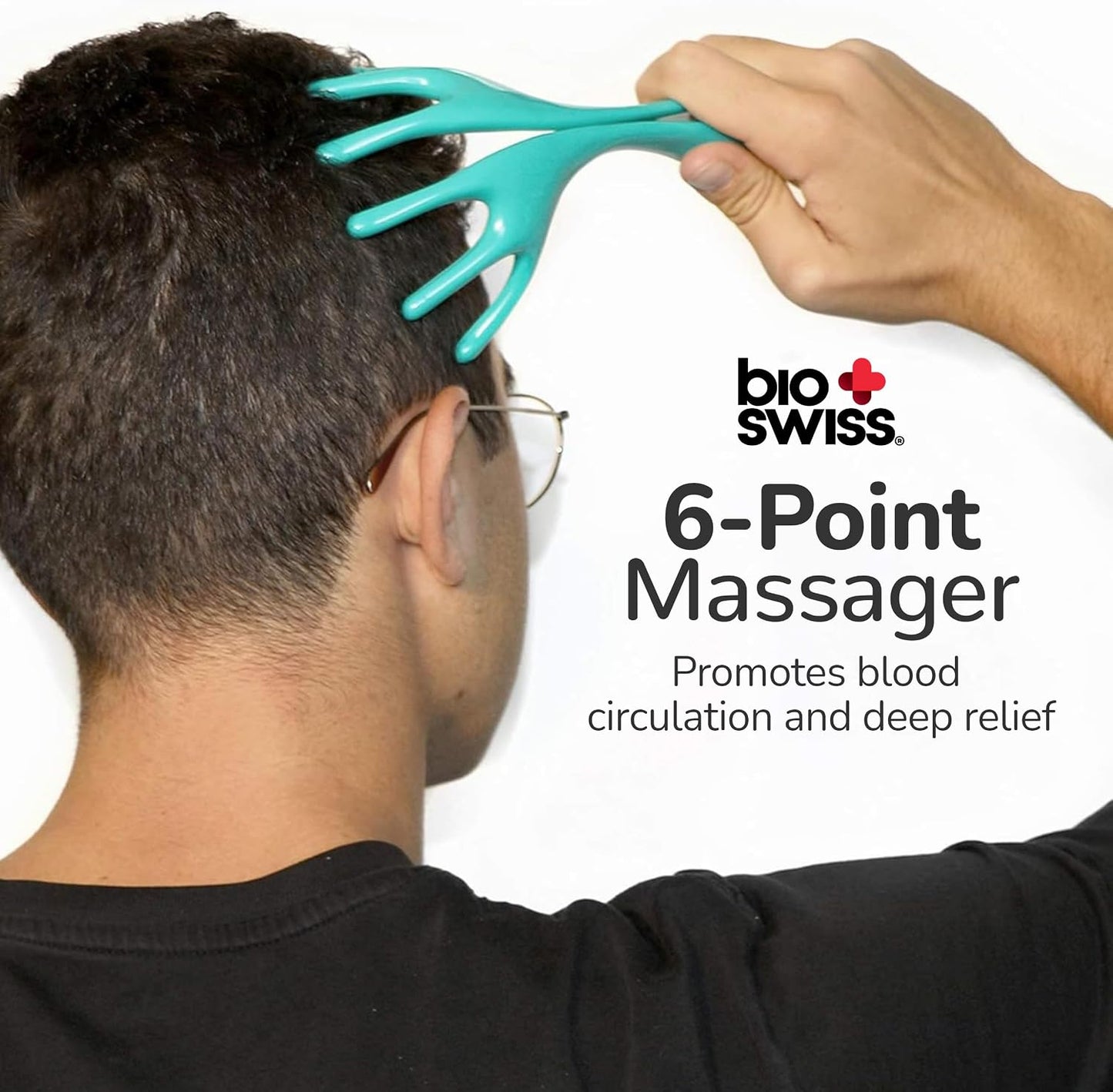 BioSwiss 2-Pack Handheld Full Body Massager, 4-Leg Pressure Point Tool for Back, Neck, and Shoulder, Includes 1 Large and 1 Small