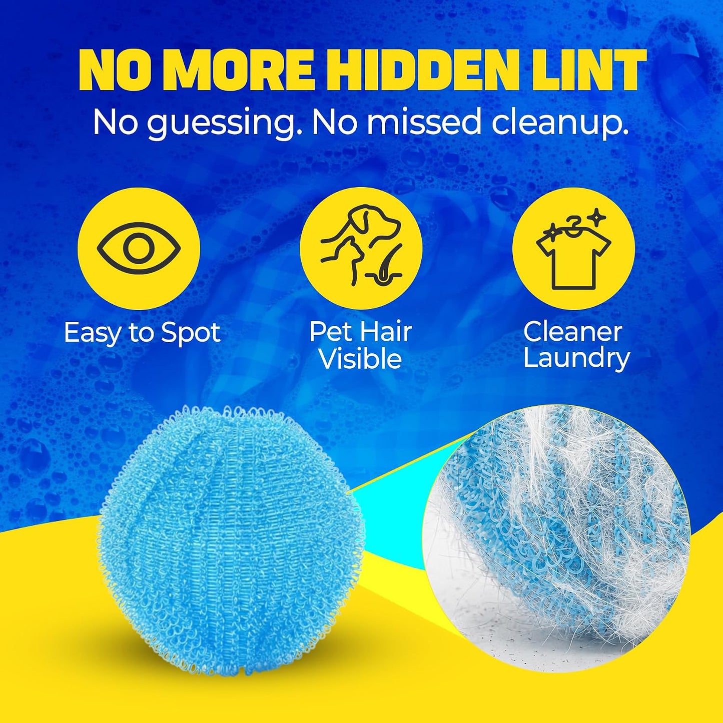 HASHI 12 Pack 2.3 Inch Pet Hair Remover for Laundry, Reusable Washing Machine and Dryer Balls, Dog and Cat Fur Lint Catcher for Clothes and Bedding, Gentle on Fabrics, Prevents Tangling, Black