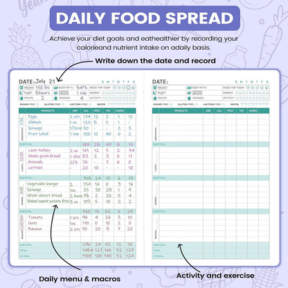 Food Journal - Journal for Women Weight Loss, 5.8" x 8.3