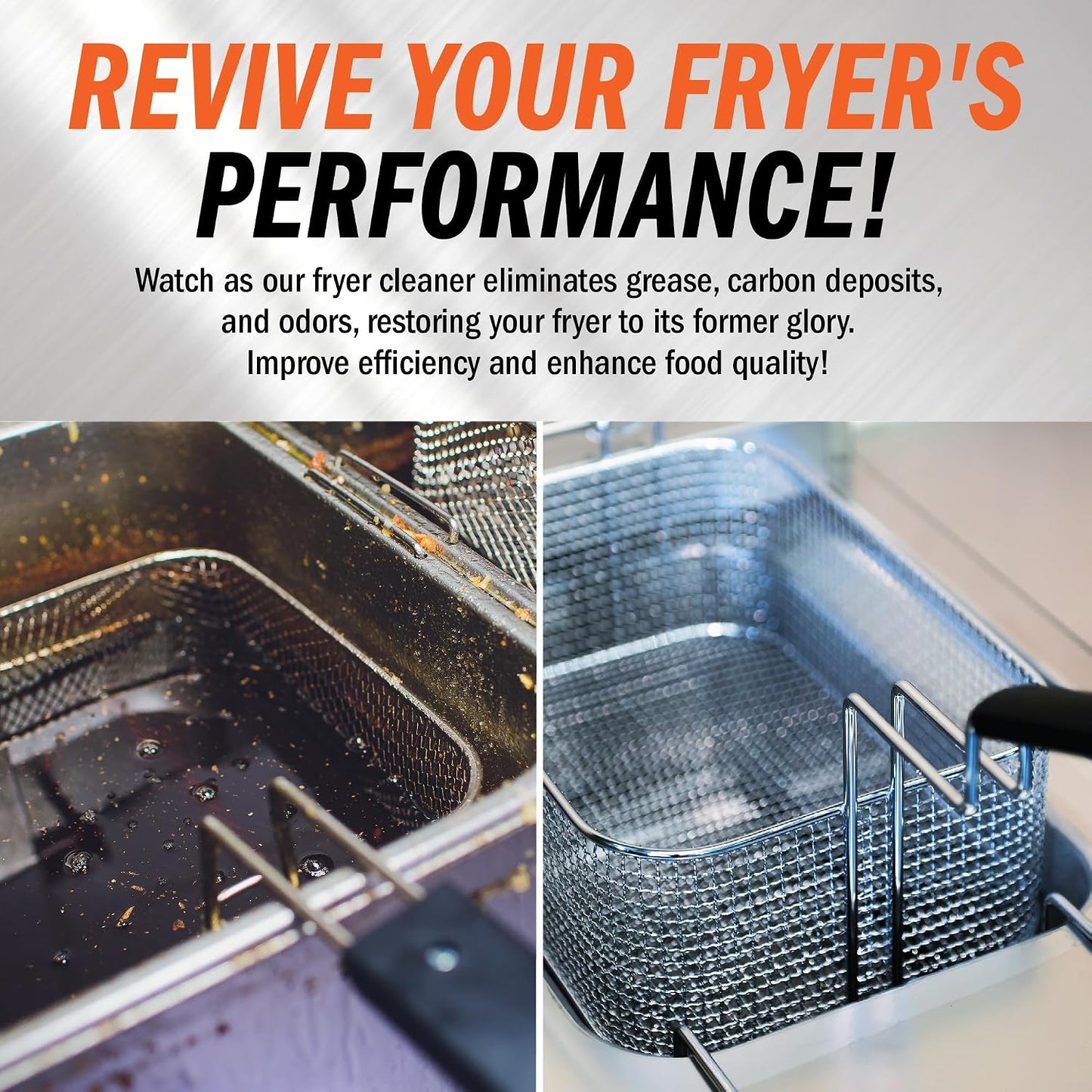 Fryer Cleaner - 8-lbs - Fryer Boil Out - Contains 21 Cleanings - Concentrated Powder - Commercial Strength - Removes Burnt On Organics - Deep Fryer Cleaner
