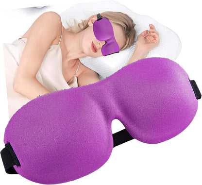 Soft 3D Blackout Sleep Eye Mask 1 Pack for Side Sleepers, Men，Women ，Adjustable Velcro, Night Blindfold,Travel Relaxation (Black)