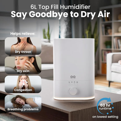 Everlasting Comfort 2.5L Kids Humidifiers for Bedroom - Easy to Clean 24HR Runtime No-Filter Quiet Kids & Baby Humidifier for Nursery, Home, Plants, Allergies, Dry Skin, Congestion, Indoor