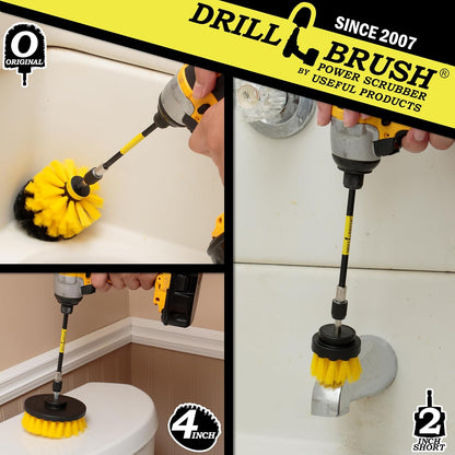 Drillbrush Shower Scrubber Drill Attachment - Car Detailing Tools - | Dishwasher Safe Drill Brush Scrubber For Cleaning Tubs, Sinks, Tile, Grout, Flooring, Carpet, Leather, Seats, Boats,