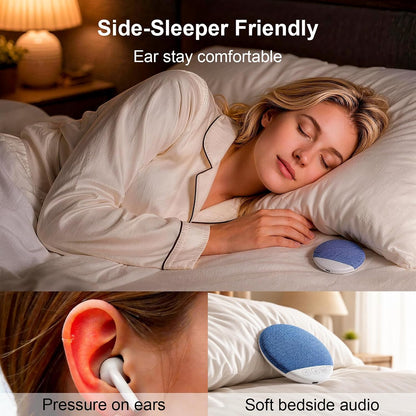 Under Pillow Sleep Speaker, Bluetooth 5.4 Pillow Speaker with Built-in White Noise, Ultra-Thin Fabric Covered Wireless Sleep Speaker with Auto-Off Timer,Personal Sound Bar for Side Sleepers