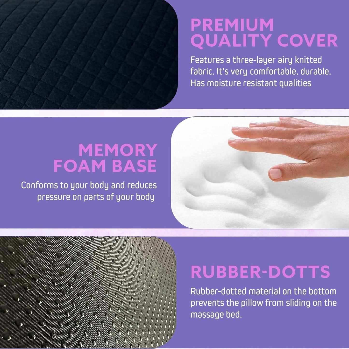 Knee Pillow for Back Sleeping, Bolster Pillow, Black 20 in | Versatile massage bolster provides comfortable under knee pillow support with a non-slip base for stability.