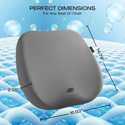 Skechers Seat Cushion Premium Gel & Memory Foam-Office Chair Cushion for Tailbone Pain Relief,Butt Pillow for Office Chair,Car seat Cushion,Long Sitting Office Workers,and Car Drivers,Black