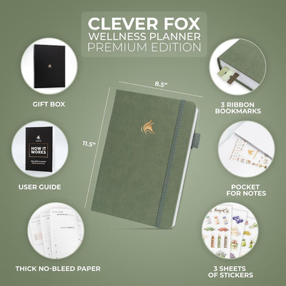 Clever Fox Wellness Journal Premium for Women, Workout & Food Light Pink