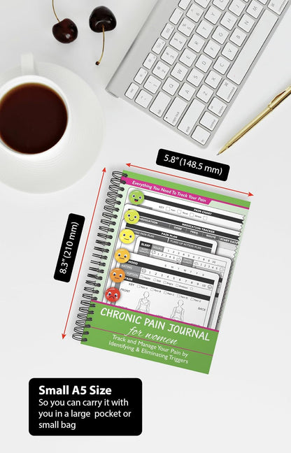 OptiLiving Publishing Chronic Pain Journal For Women – Track and Manage Your Pain by Identifying & Eliminating Triggers | A5 Spiral Bound