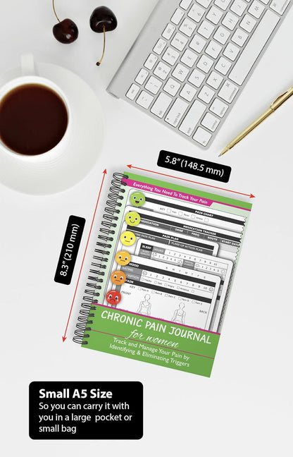 OptiLiving Publishing Chronic Pain Journal For Women – Track and Manage Your Pain by Identifying & Eliminating Triggers | A5 Spiral Bound