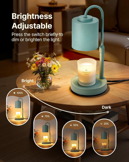 CASTLELIFE Dimmable Candle Warmer Lamp with Timer, Height Adjustable Candle Warmer for Jar Candles, Electric Wax Melt Warmer for Home Decor House Warming Gifts, Birthday Gifts for Women, Black Clear