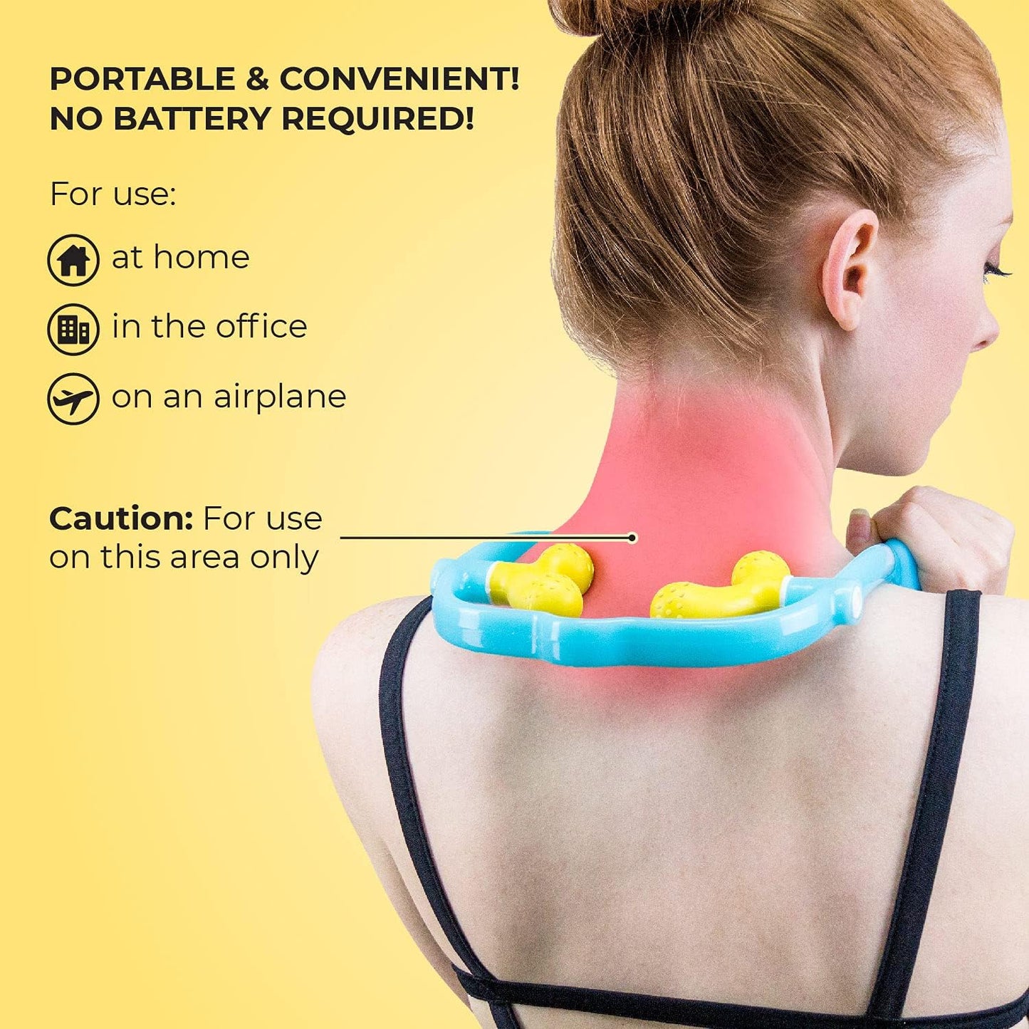Lindo Shiatsu Neck Massager | Adjustable Knobs for Four-Point Gentle Shiatsu or Two-Point Deep Tissue Massage