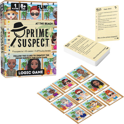 Prime Suspect Logic Game with 45 Case Cards | Single Player or Group Play | Ages 8+ | Compact Brain Teaser Game | Detective Game (Prime Suspect: Original)