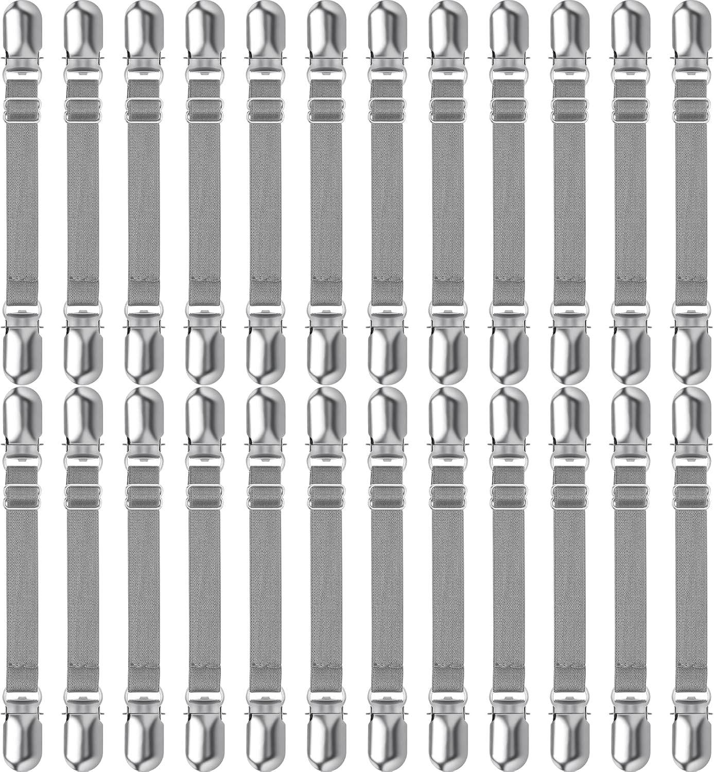 Boao 24 Pcs Bed Sheet Clips Straps Heavy Duty Adjustable Fasteners Elastic Fitted Bed Holder Mattress Corner Sheet Fasteners for Home Room Couch Supplies(White,8-12inch)