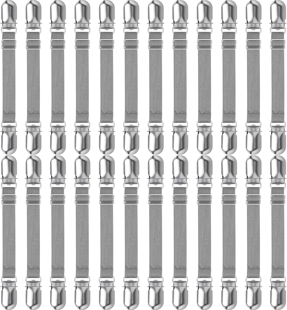 Boao 24 Pcs Bed Sheet Clips Straps Heavy Duty Adjustable Fasteners Elastic Fitted Bed Holder Mattress Corner Sheet Fasteners for Home Room Couch Supplies(White,8-12inch)