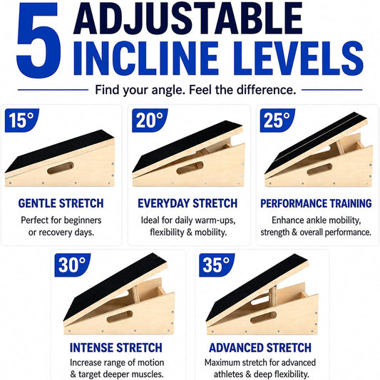 Professional Slant Board, Adjustable Incline Board and Calf Stretcher, Slant Board for Calf Stretching, Calf Stretcher Slant Board