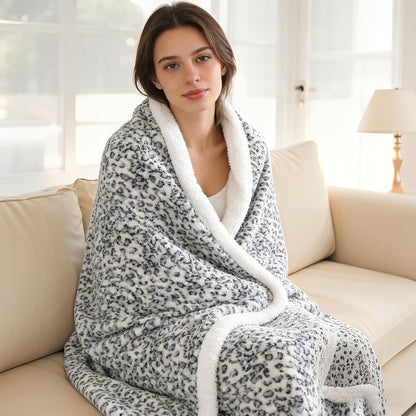 Soypipo Electric Heated Throw Blanket 50"x60", Faux Fur Plush with 4 Heat Settings & 2/4/8/10H Auto Shut-Off, Overheat Protection, Machine Washable, for Office & Chair, Dark Grey