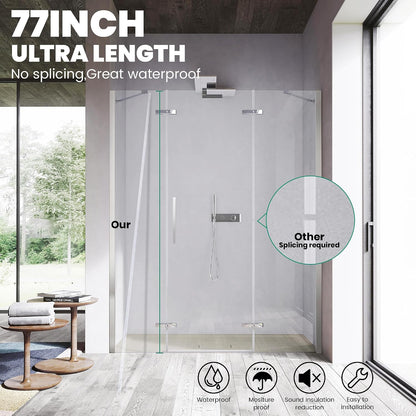 Frameless Shower Door Bottom Seal Strip for 3/8"(10mm) Thick Glass, Super Clear 36 Inch Long 2PCS Shower Door Seal, to Water Block