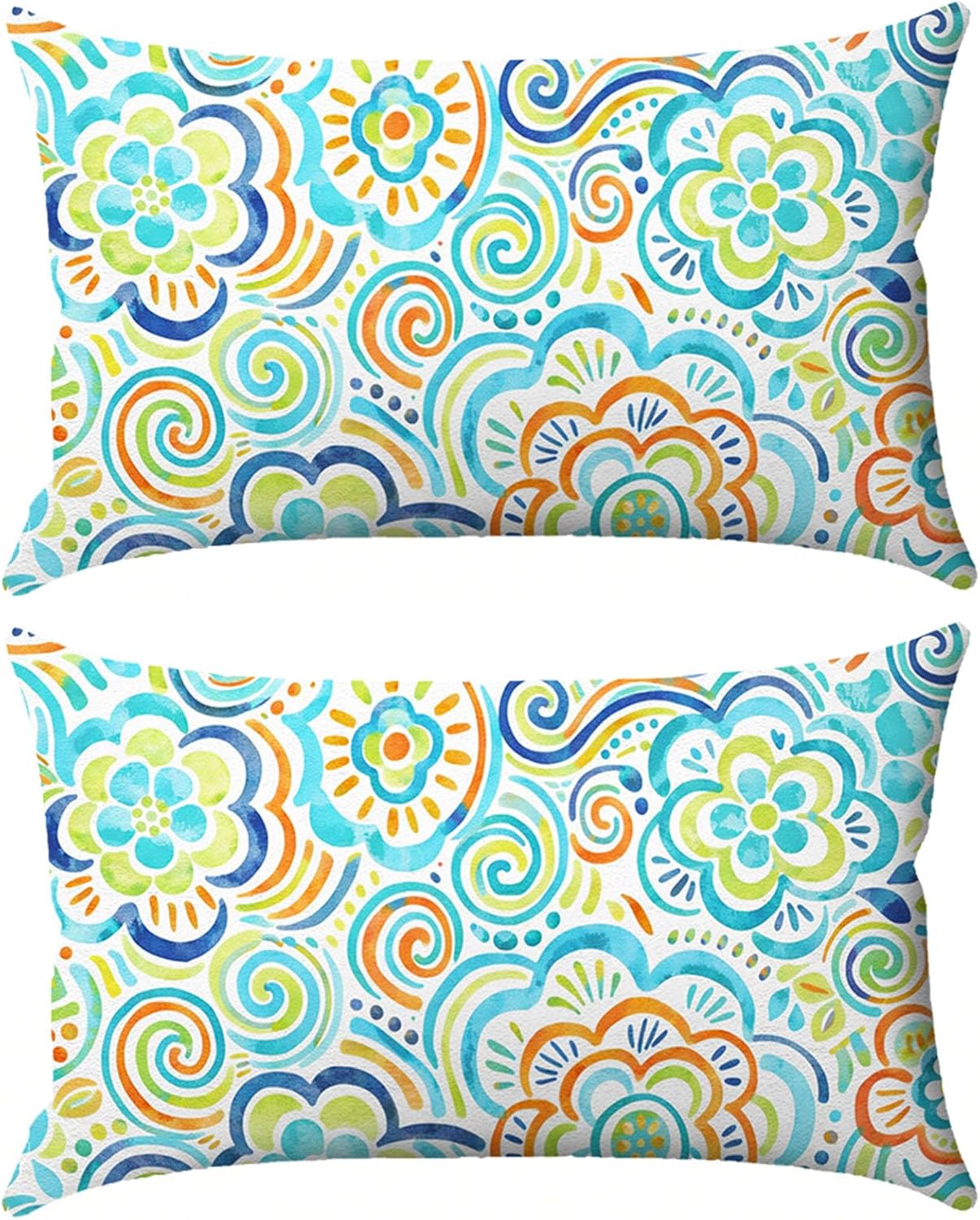 Chaise Lounge Head Pillow Oudoor Patio Pillow with Elastic Strap | 2 Pack Water Resistant Headrest Pillows for Recliner, Beach Chair, Office Chair, A