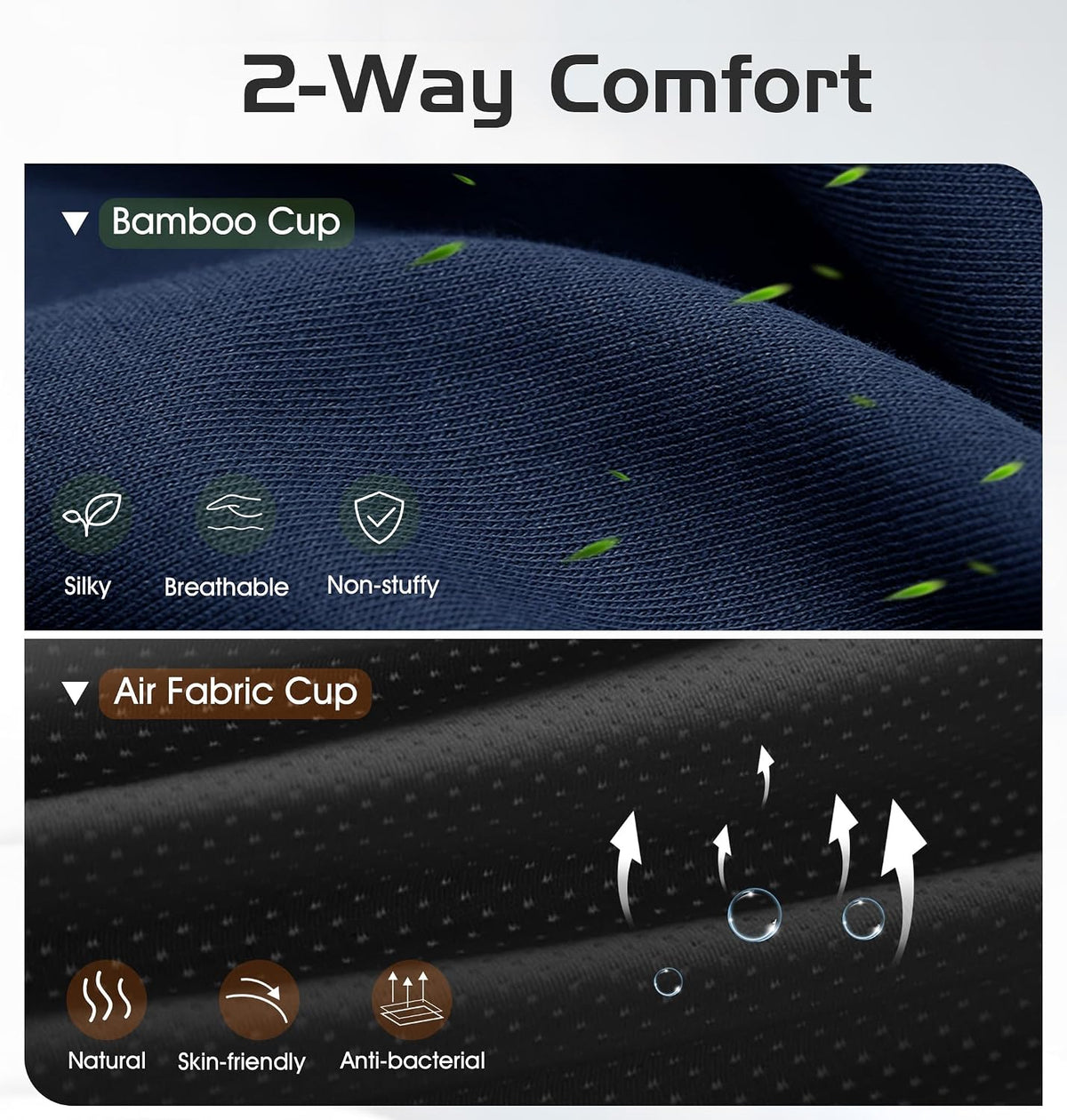 Bluetooth Sleep Mask with 2 Removable 3D Contoured Cup, Bamboo Cotton Bluetooth Sleep Headphones for Side Sleepers with Timming Setting, Blackout Eye Mask for Travel Meditation Men Women