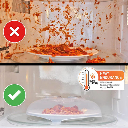 HOVER COVER Magnetic Microwave Splatter Cover for Food - 12-Inch - Gray | BPA-Free Lid, Vented Plate Guard with Steam Vents, Anti-Splash Microwave Lid, Dishwasher Safe, Space-Saving Magnetic Storage