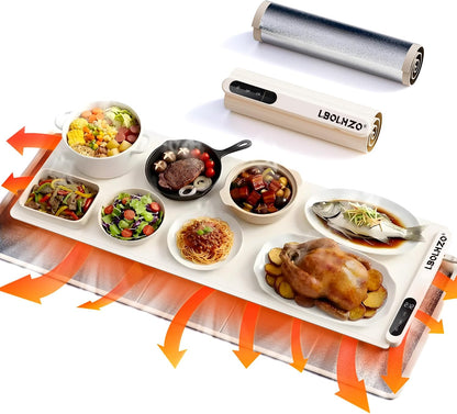 Warming Mat For Food Extra Large 36"x16" 580W Food Warming Mat Buffet Servers and Warmers,Chafing Dishes for Buffet 6 Temp 6 Hour,Roll Up Food Warmers for Parties Buffet Catering Gatherings
