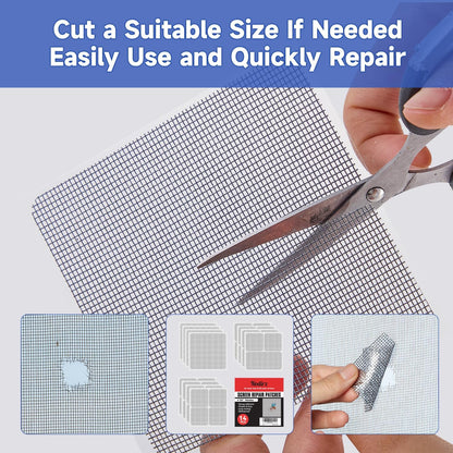 14 Sheets Window Screen Patches Repair Kit, 3 Sizes Window Screen Repair Kit for Mesh Screen Door, Strong Adhesive Fiberglass Quick Screen Repair Tape (Gray)