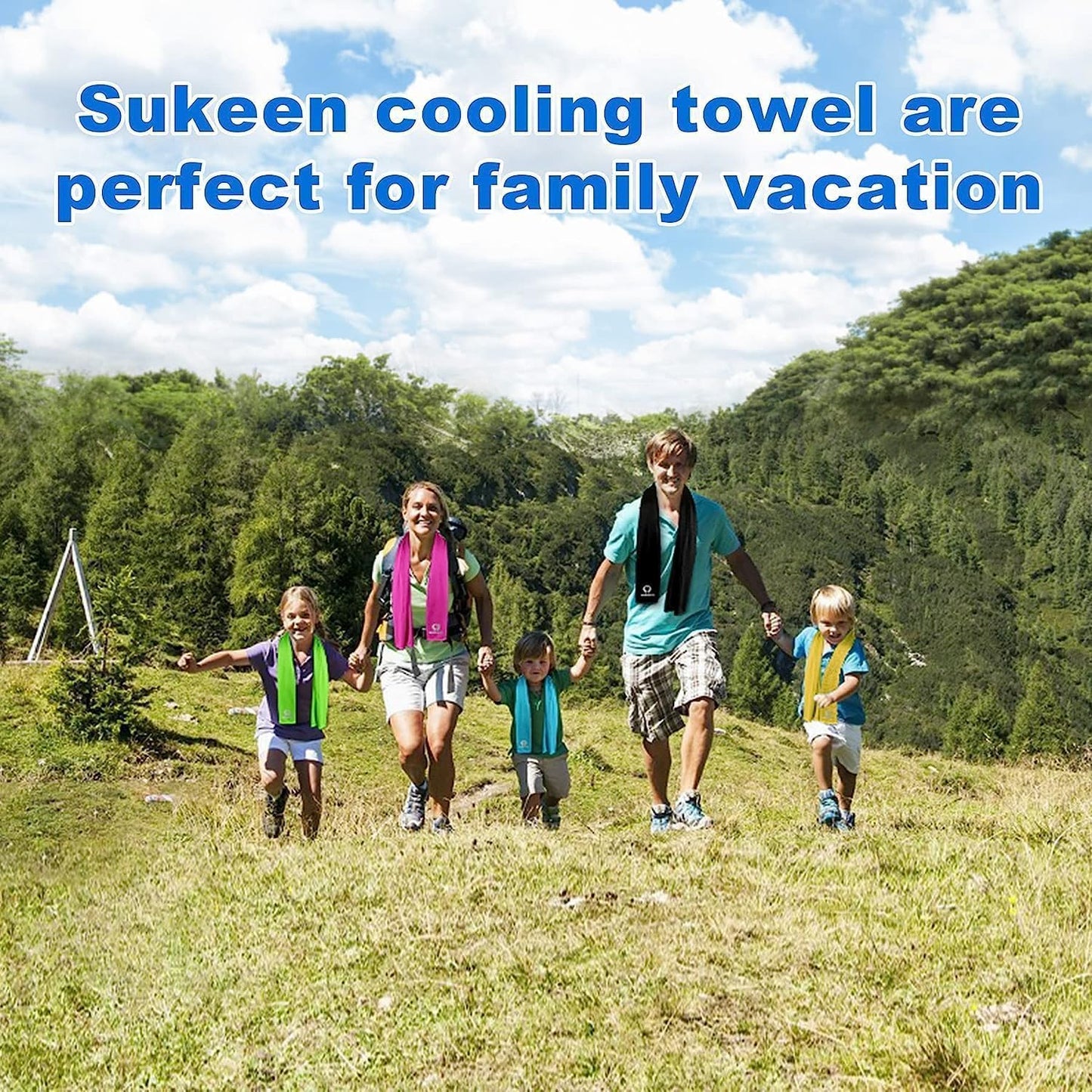 Sukeen Cooling Towels 6 Pack (40"x12"), Cooling Neck Wraps, Ice Towels, Microfiber Breathable Cooling Towel for Hot Weather, Sweat Towel for Gym, Sport, Running, Golf, Workout, Camping, Fitness