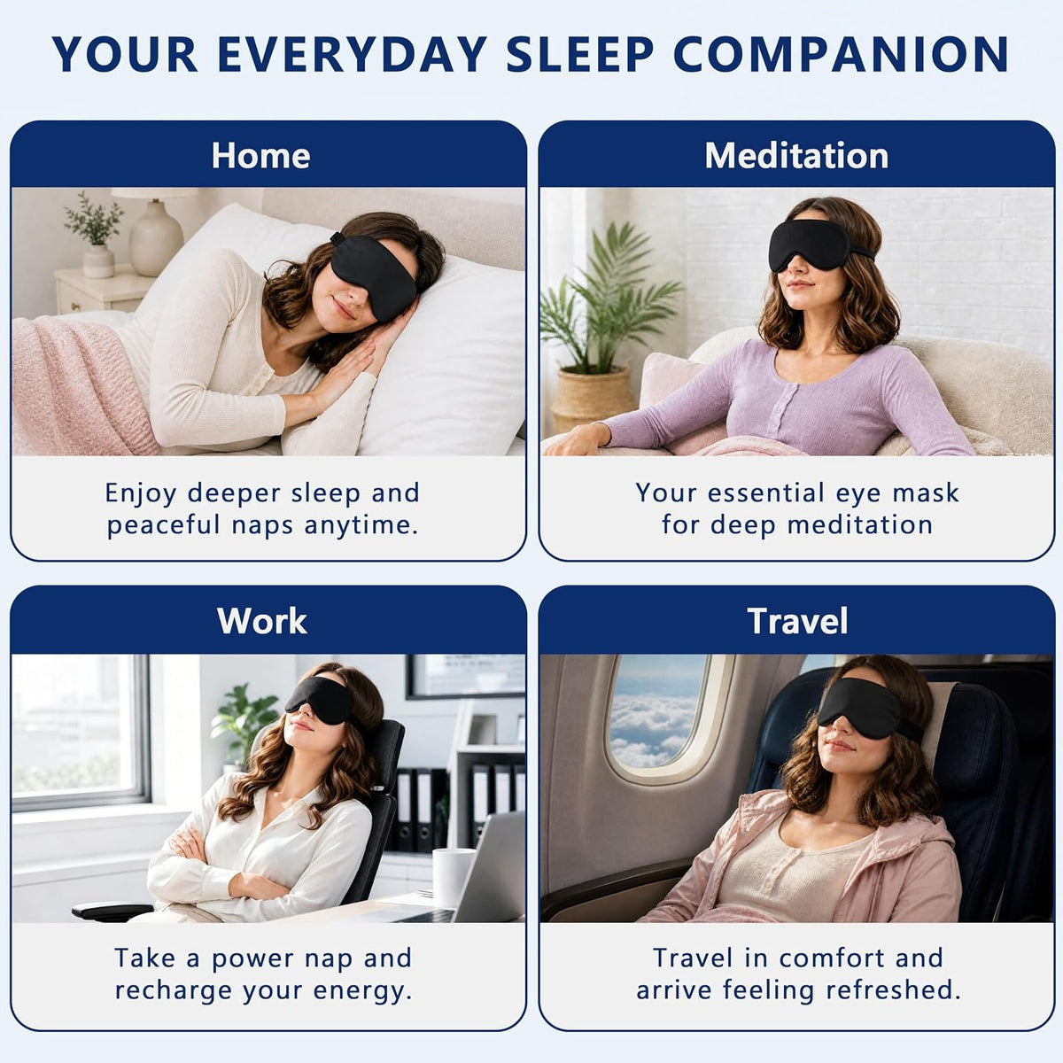 2 Pack Cooling Eye Mask for Puffy Eyes, Migraine Relief, Black & Black