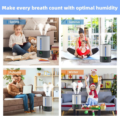 Coolfiqu 6L Warm & Cool Mist Humidifiers for Bedroom,Large Room,Plants