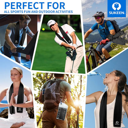 Sukeen 4 Pack Cooling Towels (40"x12") for Neck and Face Instant Cooling | Stay Cool in Hot Weather,Versatility,Soft,Breathable,Durability for Sports,Outdoor activities,Summer works in heat
