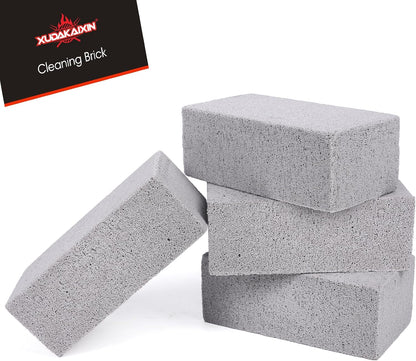 XUDAKAIXIN Grill Cleaning Bricks with Handle, Pumice Griddle Cleaning Stone Removing Stains for Grill,Plattop Griddle,Sink,Cookwares,Floor,Countertop(3-Pack with Handle)
