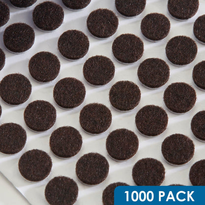 168 Pack Rok Hardware Heavy Duty 3/8" (9.5mm) Diameter Self-Adhesive Felt Pads, Furniture/Cabinet Bumpers, 1/8" (3mm) Height, Round, Brown - ROKFELTP38BRN