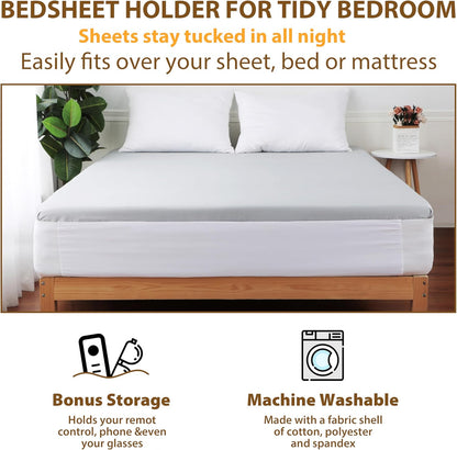 Fitted Bed Sheet Straps Bedroom Bed Sheet Holder, Elastic Sheet Strap Mattress Sheet Holders Sheet Fasteners Keep Sheets in Place for All Mattress Sizes (Full)